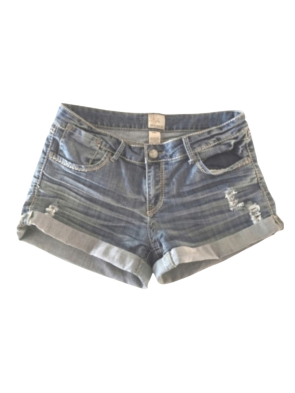 Vintage Y2K Baddie Arden B 10 Blue Jean Shorts Cuffed Retro Vacation Denim